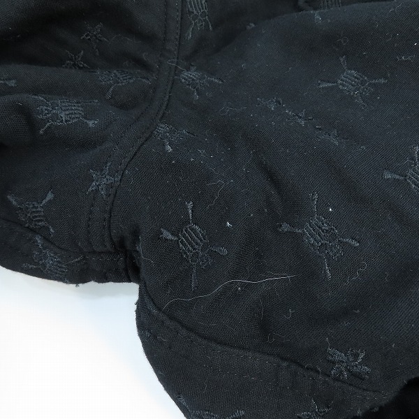 実際に弊社で買取させて頂いたRoen/ロエン スカル 刺繍 総柄 裏地チェック ハーフパンツ 32の画像 9枚目