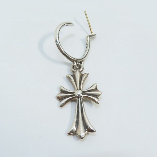 実際に弊社で買取させて頂いたCHROME HEARTS/クロムハーツ TINY CH CROSS タイニーCHクロス フープピアスの画像 2枚目