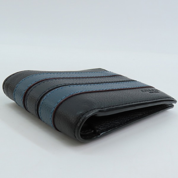 実際に弊社で買取させて頂いたCOACH/コーチ ヴァーシティ ストライプレザー 二つ折り財布 F24649の画像 2枚目
