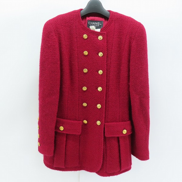 実際に弊社で買取させて頂いたCHANEL/シャネル ヴィンテージ CCゴールドボタン ダブルツイードジャケット/34