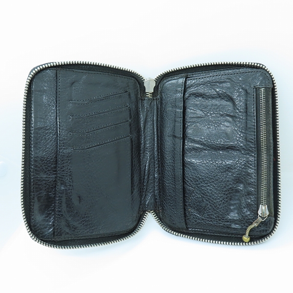 実際に弊社で買取させて頂いたCHROME HEARTS/クロムハーツ BANK ROBBER/バンクローバー 3セメタリークロスパッチ/ラウンドジップウォレットの画像 3枚目