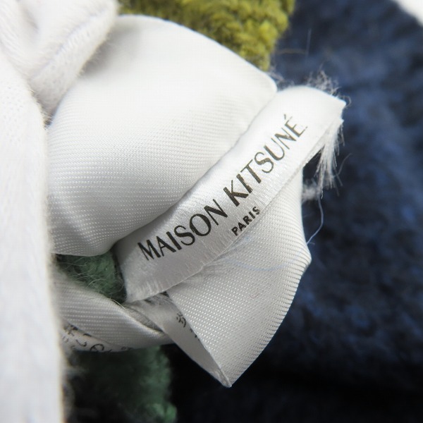 実際に弊社で買取させて頂いたMAISON KITSUNE/メゾンキツネ グラフィック チェック インターシャ ジャンパー クルーネック セーター NM00811KT1111/Sの画像 5枚目