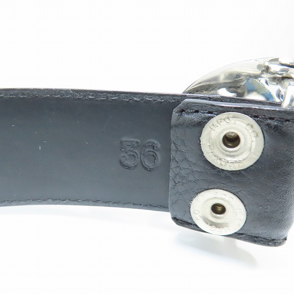 実際に弊社で買取させて頂いたCHROME HEARTS/クロムハーツ オーバルスターバックルベルト 36の画像 2枚目