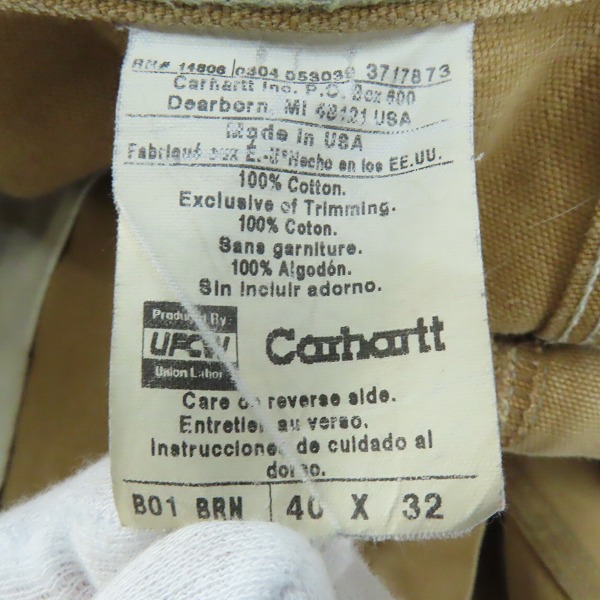 実際に弊社で買取させて頂いたcarhartt/カーハート ダック地 ペインターパンツ/ B01-BRN/40×32の画像 3枚目
