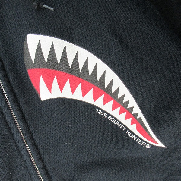 実際に弊社で買取させて頂いたBOUNTY HUNTER  SHARK/バウンティーハンター ジップアップ パーカー Lの画像 5枚目
