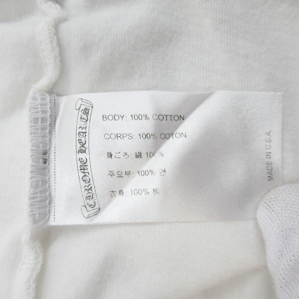 実際に弊社で買取させて頂いた【JPタグ】CHROME HEARTS/クロムハーツ 胸ポケットTシャツ ホワイト 2212-304-0789/Lの画像 3枚目