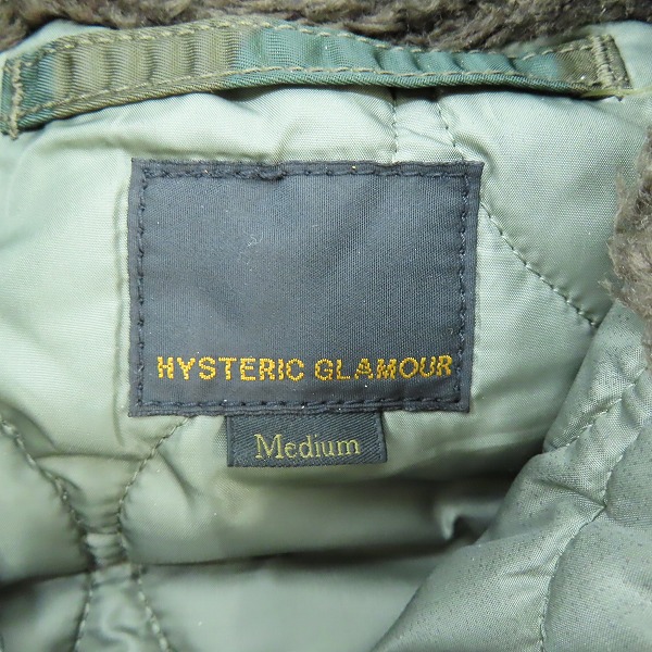 実際に弊社で買取させて頂いたHYSTERIC GLAMOUR/ヒステリックグラマー プリマロフトエアフォース TRIANGLE-WOMAN N-2Bジャケット 02193AB08/Mの画像 2枚目