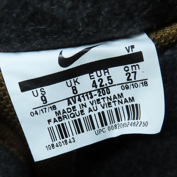 実際に弊社で買取させて頂いたNIKE×Carhartt WIP/ナイキ×カーハート AIR FORCE 1 07 PRM WIP/エアフォース1 プレミアム AV4113-200/27の画像 5枚目