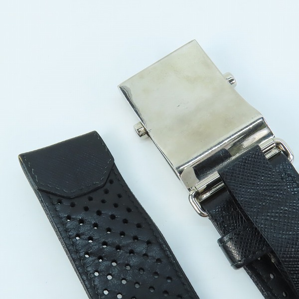 実際に弊社で買取させて頂いたPRADA/プラダ ロゴプレートパンチング ベルト の画像 2枚目