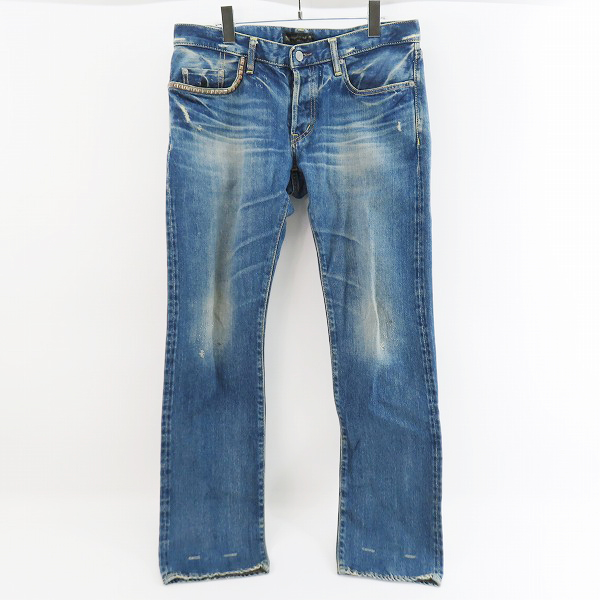 実際に弊社で買取させて頂いたHYSTERIC GLAMOUR×mastermind JAPAN/ヒステリックグラマー×マスターマインド 国旗パッチデニムパンツ 0222AP16/34