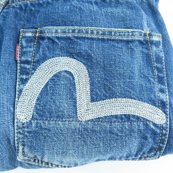 実際に弊社で買取させて頂いたEVISU/エヴィス NO.1 SPECIAL Lot2001 刺繍カモメ デニムパンツ/34×35の画像 7枚目