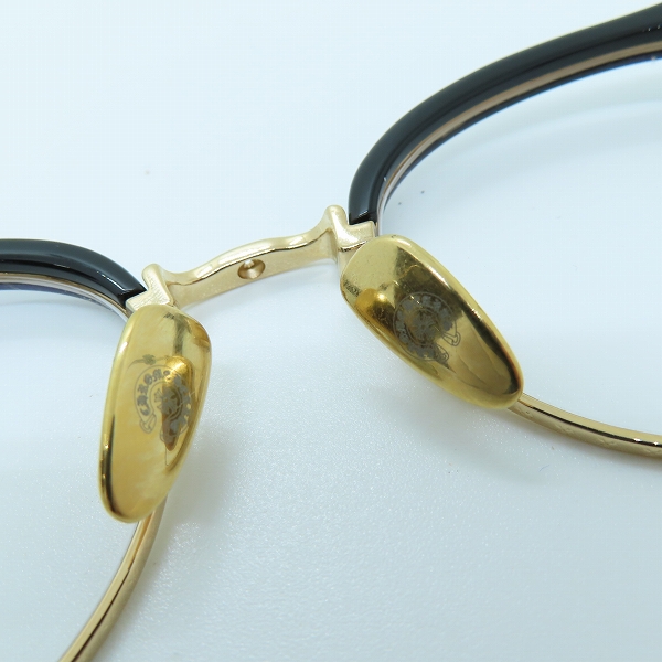 実際に弊社で買取させて頂いたCHROME HEARTS/クロムハーツ SLUNTRADICTION II クロスボール ハーフリム ラウンドメガネ/度入り眼鏡/アイウェアの画像 3枚目