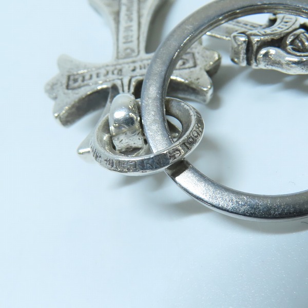 実際に弊社で買取させて頂いたCHROME HEARTS/クロムハーツ スモールCHクロス キーリング w/ダガーの画像 5枚目