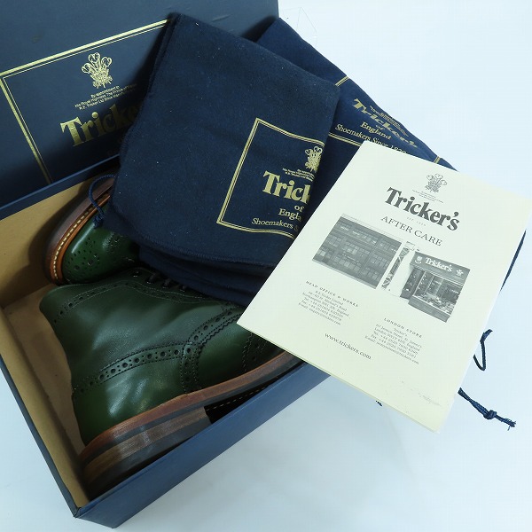実際に弊社で買取させて頂いたTrickers/トリッカーズ MOLTON モールトン カントリーブーツ ウイングチップ グリーン M2508/8の画像 8枚目