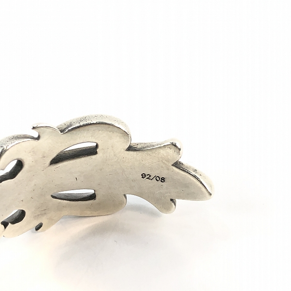 実際に弊社で買取させて頂いたCHROME HEARTS/クロムハーツ DBL FLRL CRS CUFF ダブルフローラルクロス カフ シルバーバングルの画像 7枚目