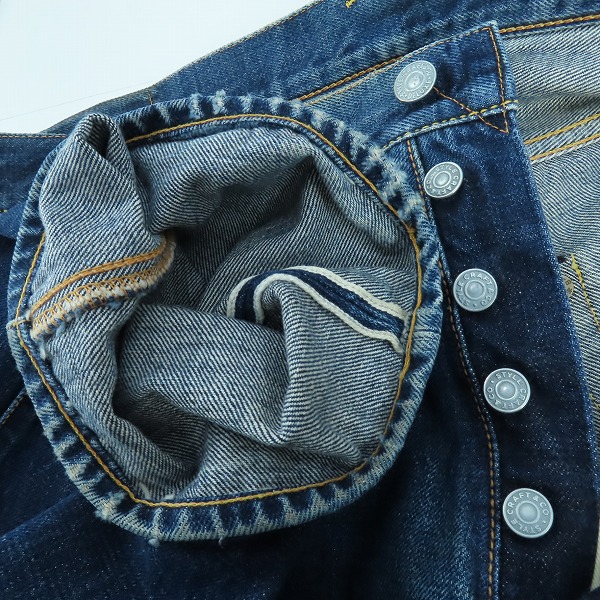 実際に弊社で買取させて頂いたEVISU/エヴィス Lot.2000 No.1 SPECIAL 戎 音 ボタンフライ デニムパンツ 36×35の画像 2枚目