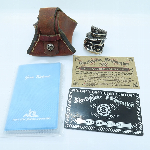 実際に弊社で買取させて頂いた【ギャラ付】STARLINGEAR/スターリンギア 2021 ハロウィン Mr.ハイド コパーシガー Sギアロゴ リング/ガーネット 20.5-22号の画像 9枚目