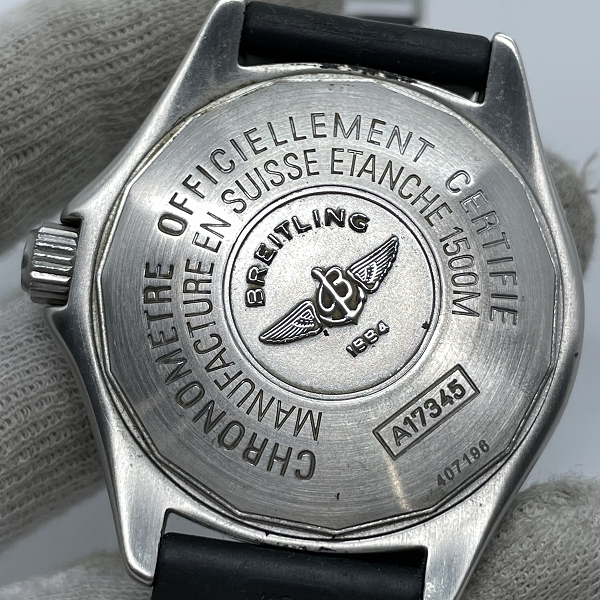 実際に弊社で買取させて頂いたBREITLING/ブライトリング スーパーオーシャン イエロー 自動巻き 腕時計 A17345の画像 3枚目