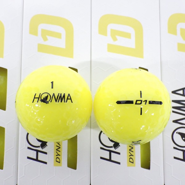 実際に弊社で買取させて頂いた【未使用】HONMA/ホンマ D1 DYNAMIC DISTANCE ゴルフボール イエロー 2ダース の画像 1枚目