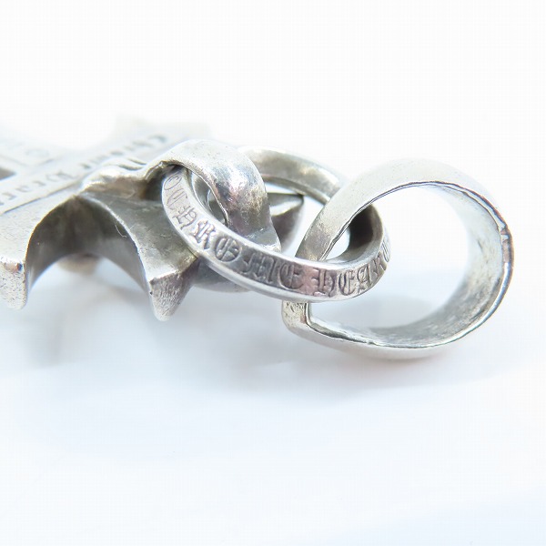実際に弊社で買取させて頂いたCHROME HEARTS/クロムハーツ CH CRS SML W/BALE スモールCHクロス ペンダントw/プレーンベイルの画像 5枚目