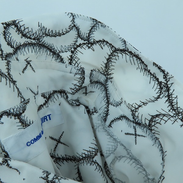 実際に弊社で買取させて頂いたCOMME des GARCONS SHIRT×KAWS/コムデギャルソンシャツ×カウズ 21AW 総柄 シャツ FH-B025-W21-1/Lの画像 5枚目