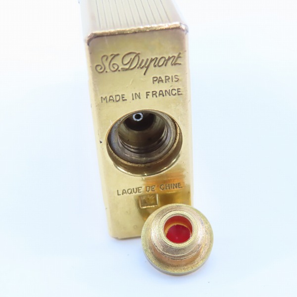実際に弊社で買取させて頂いたS.T.Dupont/デュポン ライン 1L ブラック×ゴールド/黒金 ガスライターの画像 5枚目