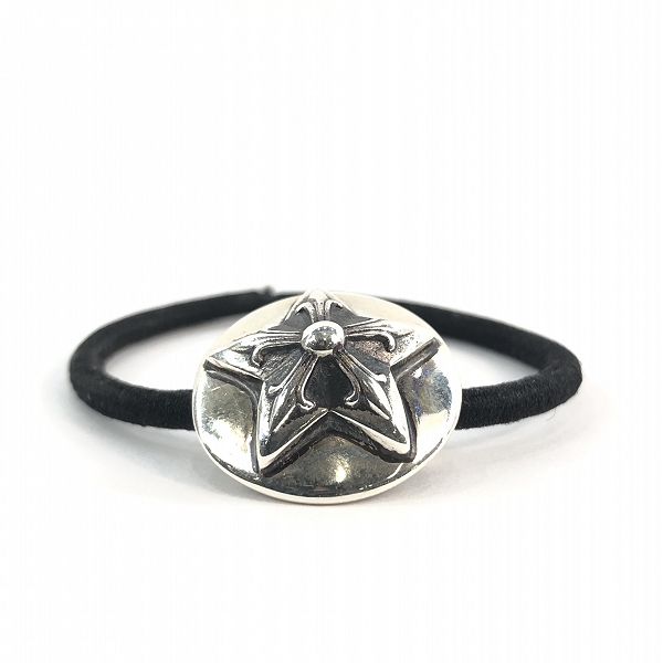 実際に弊社で買取させて頂いたCHROME HEARTS/クロムハーツ HAIRBAND #2 スターボタン ヘアゴム コンチョの画像 1枚目