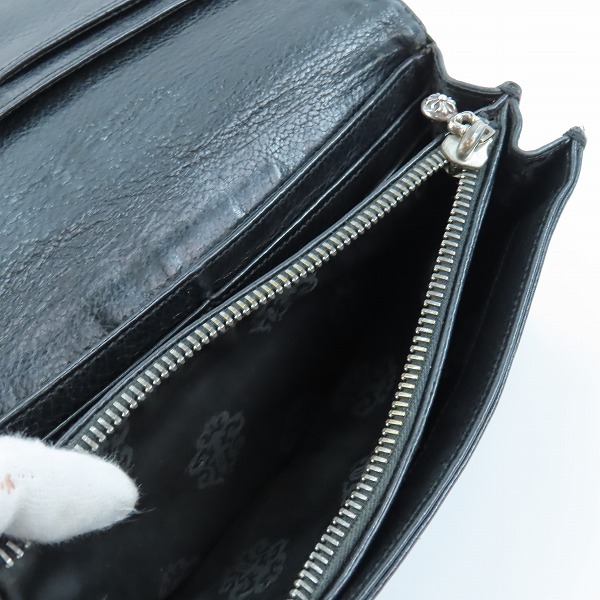 実際に弊社で買取させて頂いたCHROME HEARTS/クロムハーツ JUDY/ジュディ ヘビーレザー ロングウォレット クロスボタン/長財布の画像 4枚目