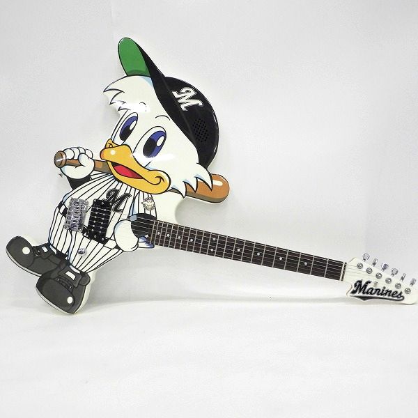 実際に弊社で買取させて頂いた★ESP/イーエスピー 千葉ロッテマリーンズ マーくん アンプ内蔵 エレキギター ストラップ・認定証・ケース付の画像 2枚目