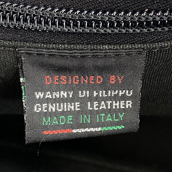 実際に弊社で買取させて頂いたIL BISONTE/イルビゾンテ レザー ハンドバッグ ブラックの画像 4枚目