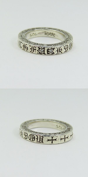 実際に弊社で買取させて頂いた【インボイス原本】CHROME HEARTS/クロムハーツ 3mm スペーサーリング FUCK YOU ｗ/2ダイヤ/8号の画像 3枚目
