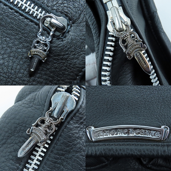 実際に弊社で買取させて頂いた【インボイス付き】CHROME HEARTS/クロムハーツ レザー ソフトショルダーバッグの画像 5枚目