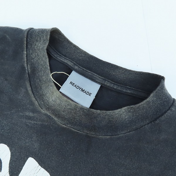 実際に弊社で買取させて頂いた【未使用】READYMADE/レディメイド 24AW SS T-SHIRT PEACE/ダメージ加工 プリントTシャツ RE-CO-BK-00-00-280/ XXLの画像 7枚目