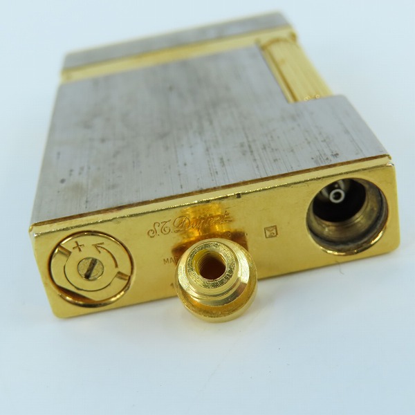 実際に弊社で買取させて頂いたS.T.Dupont/エステーデュポン LINE2/ライン2 ガスライター ゴールド×シルバーの画像 4枚目