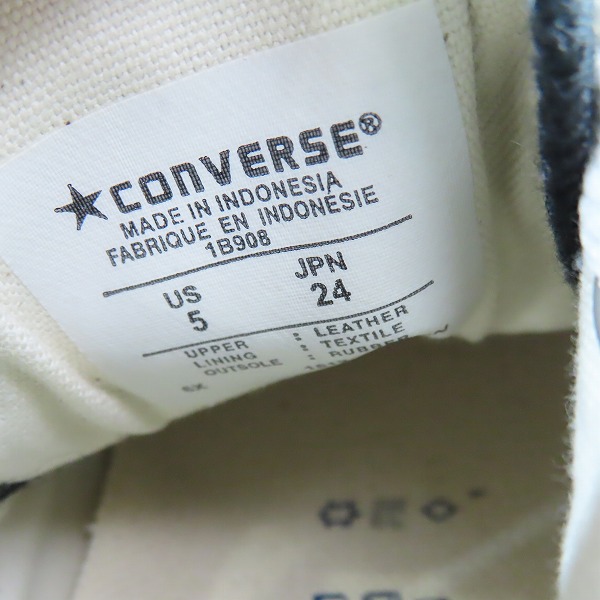 実際に弊社で買取させて頂いた【未使用】CONVERSE/コンバース LEA ALL STAR HI/オールスター ハイ 1B908/24の画像 5枚目
