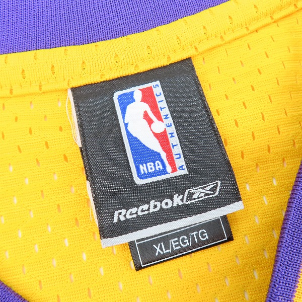 実際に弊社で買取させて頂いたReebok/リーボック NBA レイカーズ コービーブライアント レプリカユニフォーム ゲームシャツ XLの画像 2枚目
