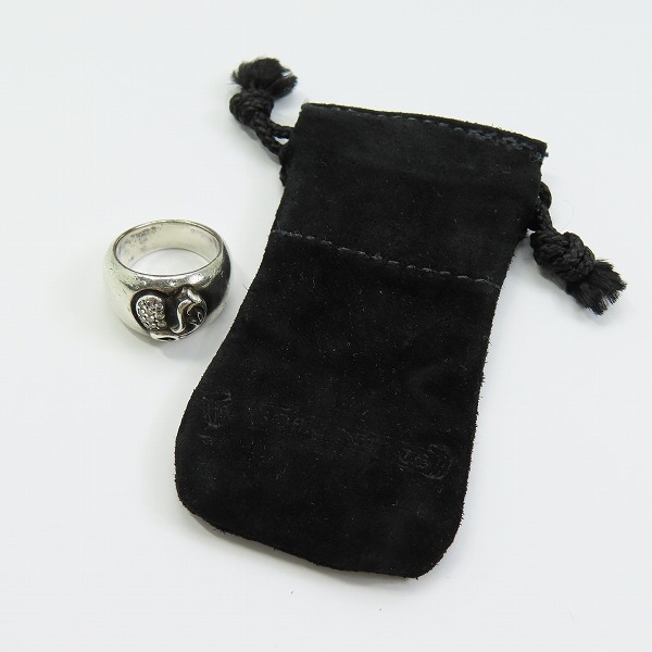 実際に弊社で買取させて頂いたCHROME HEARTS/クロムハーツ ハートインバンド リングwパヴェダイヤ 8号の画像 9枚目