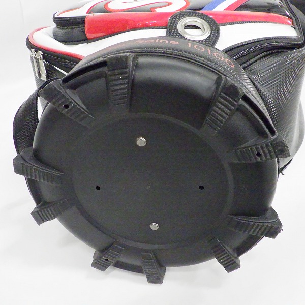 実際に弊社で買取させて頂いたle coq sportif/ルコック スポルティフ QQBTJJ03  9.5型 6分割キャディバッグ ブラック×レッドの画像 8枚目