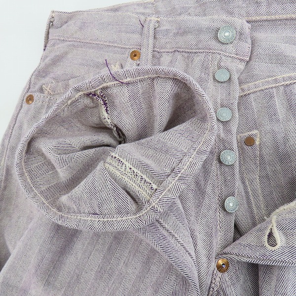 実際に弊社で買取させて頂いたEVISU/エヴィス 新恵美寿神頭 カモメ ボタンフライデニム 35×35の画像 2枚目