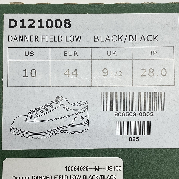 実際に弊社で買取させて頂いたDanner/ダナー FIELD LOW フィールドロー GORE-TEX ゴアテックス ブーツ ブラック D121008/US10の画像 7枚目