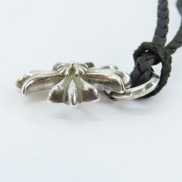 実際に弊社で買取させて頂いたCHROME HEARTS/クロムハーツ ダブルCHプラス クロス チャーム ネックレス w/レザーブレードの画像 3枚目