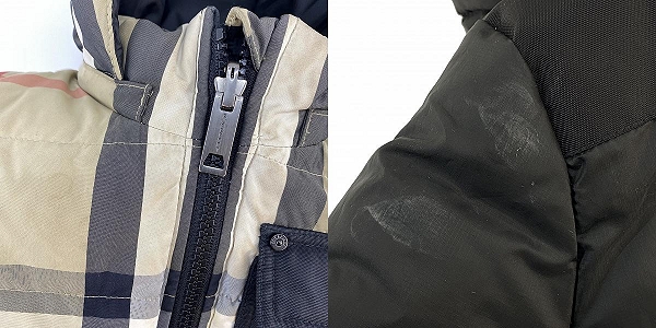 実際に弊社で買取させて頂いたBURBERRY/バーバリー キッズ リバーシブルダウンジャケット ノバチェック 8046023/4Y 104cmの画像 9枚目