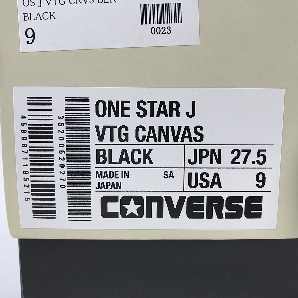 実際に弊社で買取させて頂いたCONVERSE/コンバース ONE STAR J VTG CANVAS スニーカー/9の画像 7枚目