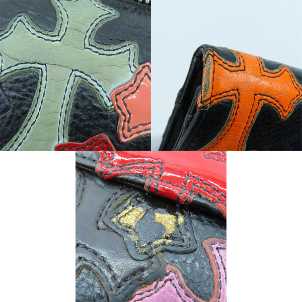 実際に弊社で買取させて頂いたCHROME HEARTS/クロムハーツ WAVE/ウェーブ ウォレット マルチ クロスセメタリーパッチの画像 8枚目