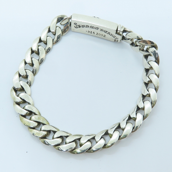 実際に弊社で買取させて頂いたCHROME HEARTS/クロムハーツ クラシック ミニIDブレスレット フローラルクロス 24リンクの画像 5枚目