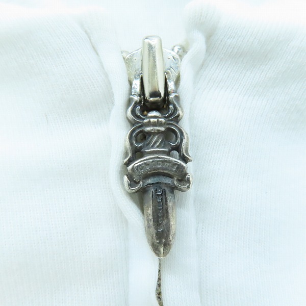 実際に弊社で買取させて頂いたCHROME HEARTS/クロムハーツ フローラルクロスプリント ダガージップアップ カーディガン/カットソー レディース/L の画像 5枚目