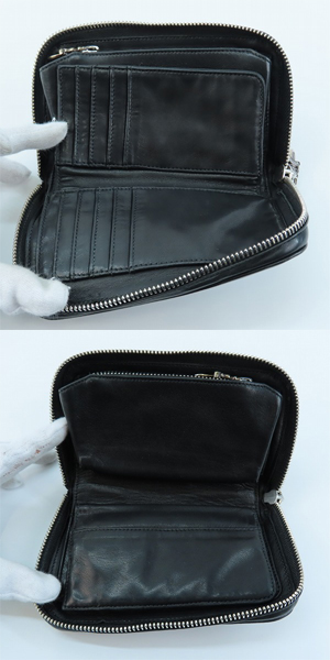 実際に弊社で買取させて頂いた【インボイス原本】CHROME HEARTS/クロムハーツ REC F ZIP MINI/レックF ジップミニ ラウンドジップウォレットの画像 3枚目