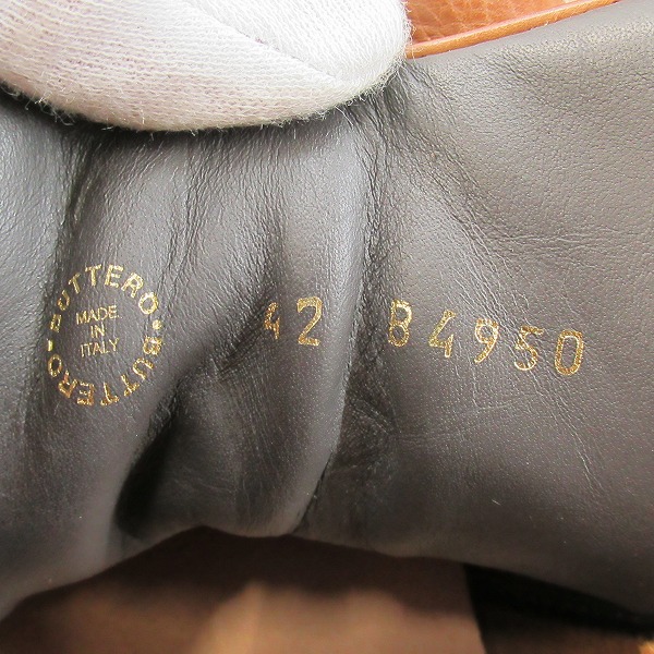 実際に弊社で買取させて頂いたBUTTERO/ブッテロ サイドジップ レザートレッキング ブーツ ブラウン B4950/42の画像 5枚目