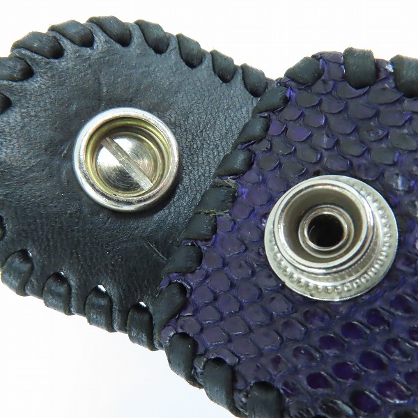 実際に弊社で買取させて頂いたF.A.L/エフエーエル パイソン レザーブレスレットの画像 7枚目