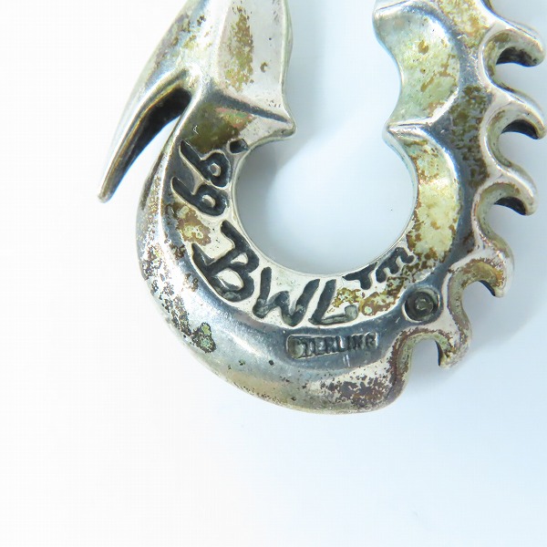 実際に弊社で買取させて頂いたBWL/ビルウォールレザー  ラージフィッシュフック w/オニキス Tバー w/ストーンレザーブレイド ミュージシャンネックレスの画像 8枚目